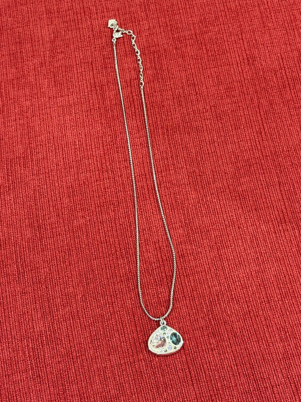 Swarovski Genuine Turquoise/Clear Crystal Pendant Necklace - Picture 3 of 4